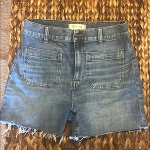 Made all high rise denim shorts
